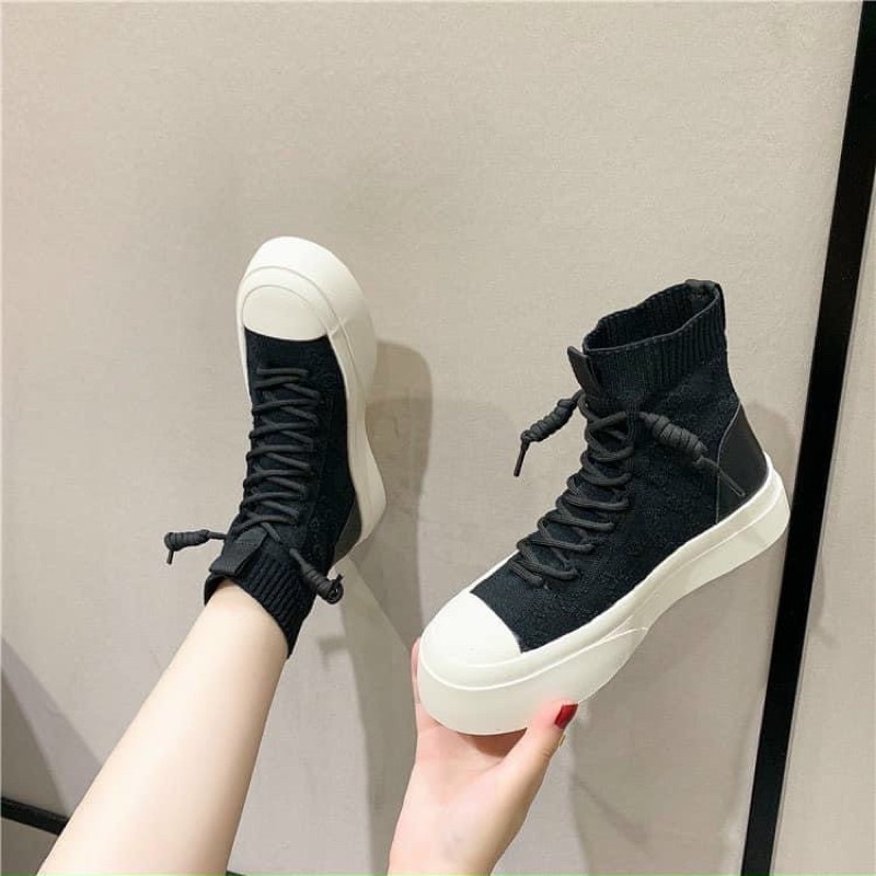 Giày thể thao len chun gucci phối mũi