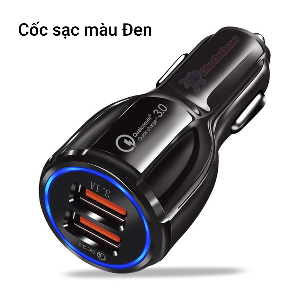 Cốc Sạc Nhanh xe Ôtô CS22 Quick Charge 3.0 9V 12V - Tẩu sạc Ôtô có 2 cổng USB