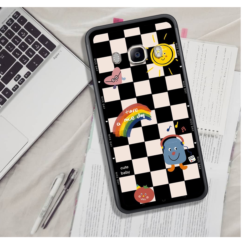 Ốp Lưng Samsung J3 2016 - J5 2016 - J7 2016   , In Hình &quot;Black Heart&quot; Phong Cách Đẹp.