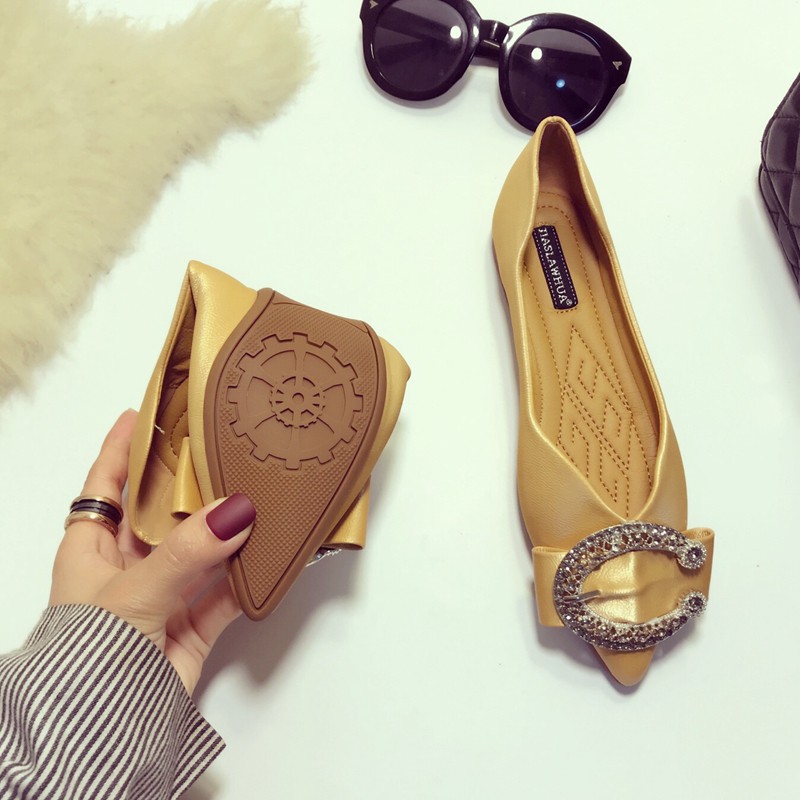 Giày Búp Bê Mũi Nhọn Đế Mềm Chất Satin Mềm Mại Hợp Thời Trang | BigBuy360 - bigbuy360.vn