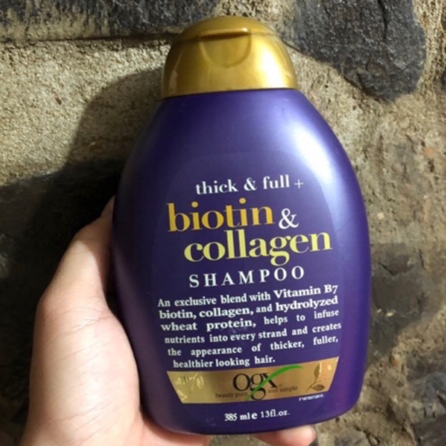 DẦU GỘI Organix Thick and Full Biotin and Collagen Shampoo 385ml
