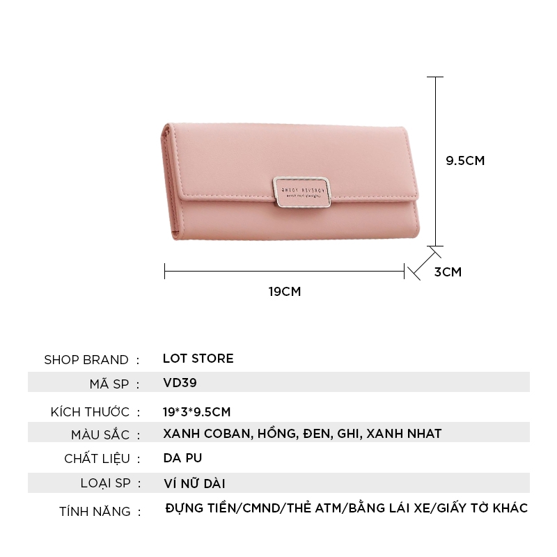 VÍ nữ dài giá rẻ cầm tay đẹp thời trang nhiều ngăn cao cấp đựng tiền VD39