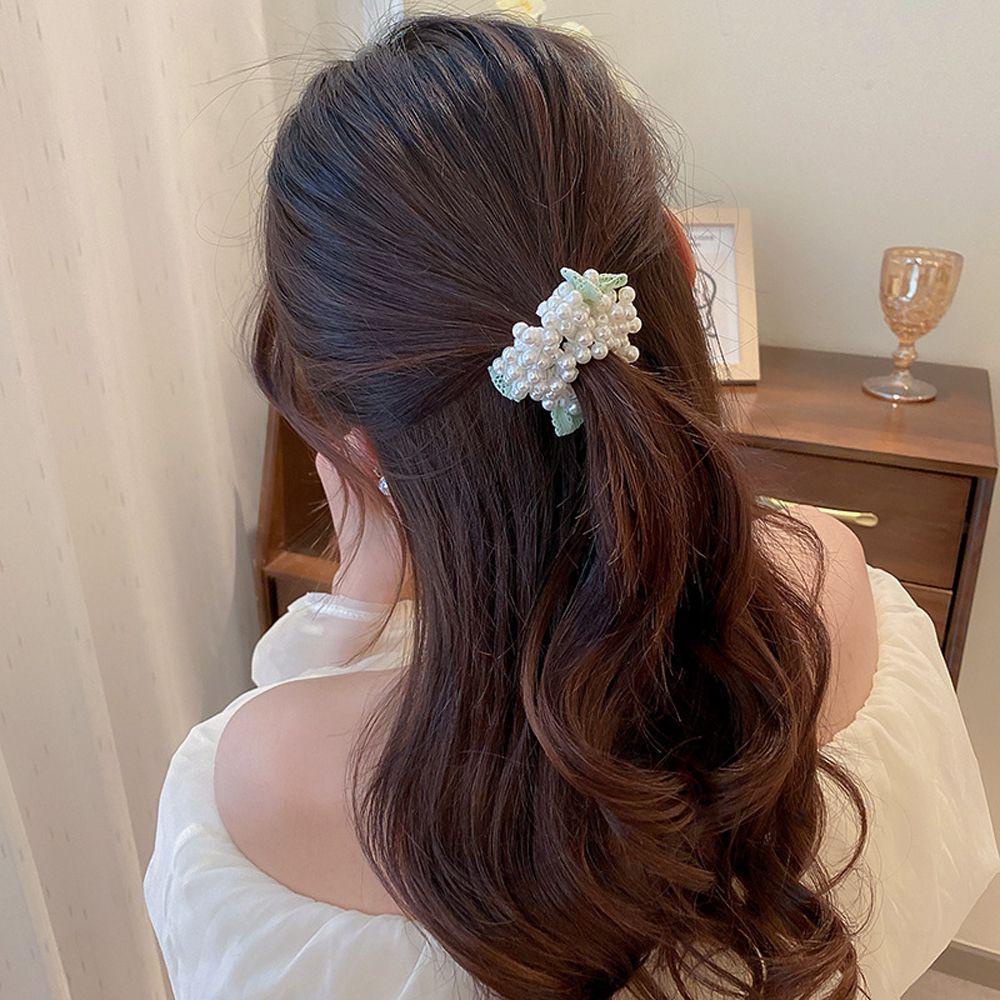 Dây Buộc Tóc Cao Su Màu Ngà Phong Cách Hàn Quốc Cổ Điển Ngọt Ngào