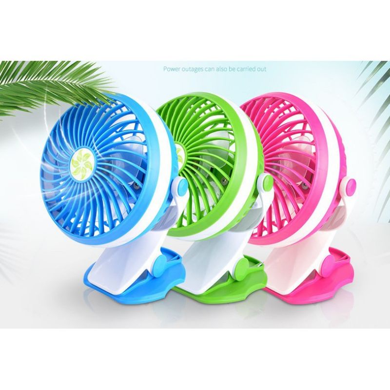 Quạt kẹp xe đẩy em bé hoạt động bằng Pin sạc xoay 720 °/Có thể sạc qua USB