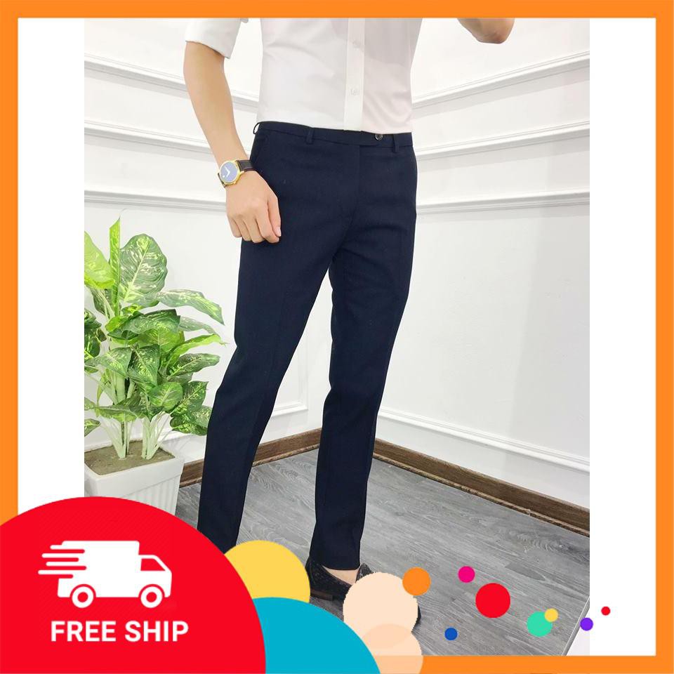 Quần âu nam ống côn vải lụa co giãn,không nhăn không xù cực kì tôn dáng | BigBuy360 - bigbuy360.vn