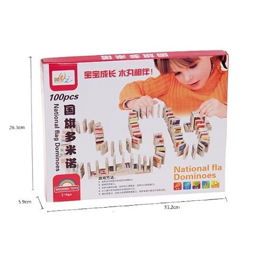 Bộ 100 Quân Domino Cờ Các quốc Gia Trên Thế Giới Bằng Gỗ Cho Bé