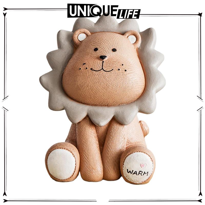 Hộp Đựng Tiền Tiết Kiệm Hình Sư Tử Trang Trí Sinh Nhật Màu Xám S 4