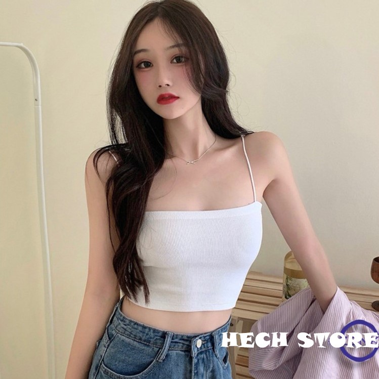 Áo 2 dây croptop ôm | Sợi Bún Thun Gân 100% | Chất cotton cực mát