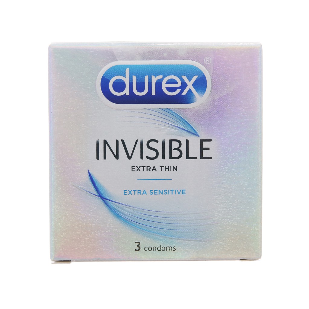 Hộp 3 cái bao cao su Durex Invisible Extra Thin Extra Sensitive 52mm - Cực mỏng