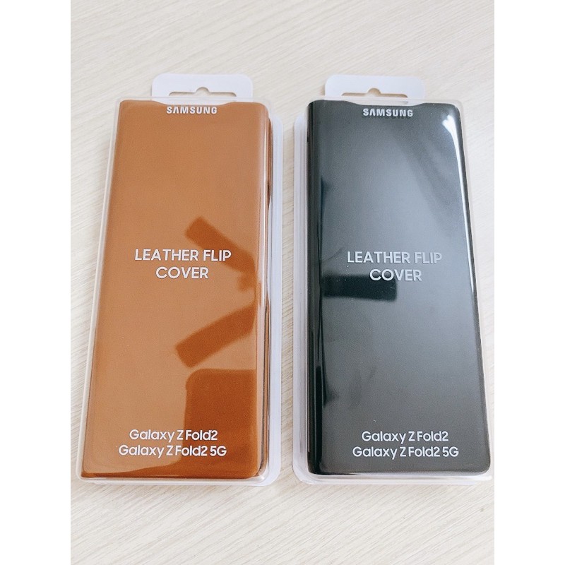 -Ốp lưng da gập 2 mặt Leather Flip Cover cho SS Galaxy Z Fold2/Z Fold 2 5G chính hãng Samsung