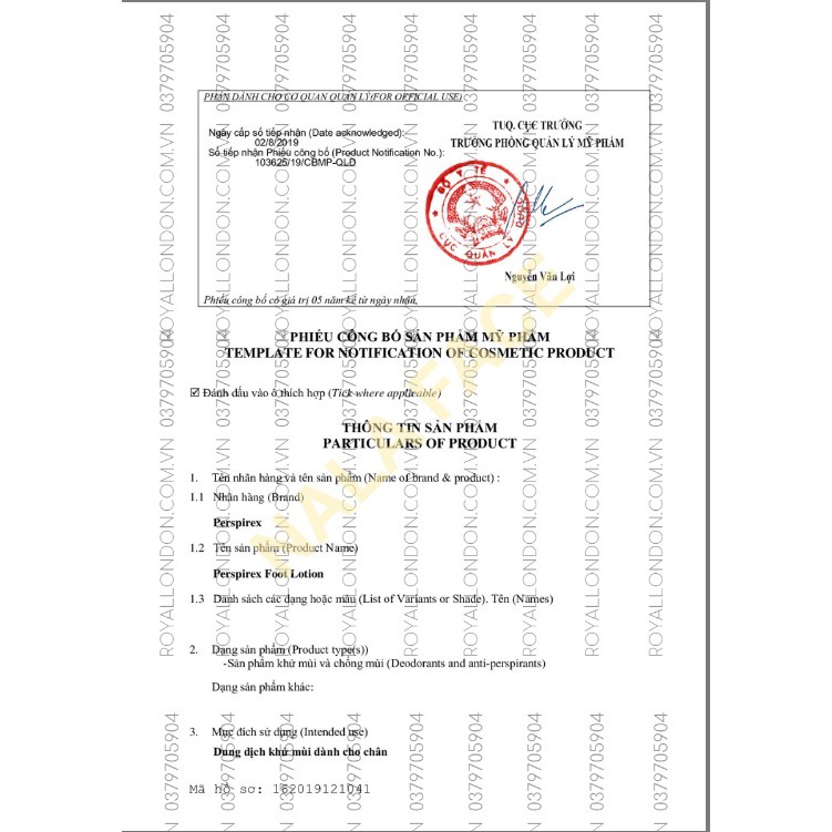 Lotion ngăn mồ hôi tay chân hiệu quả đến 3 ngày Perspirex Foot Lotion 100ml | BigBuy360 - bigbuy360.vn