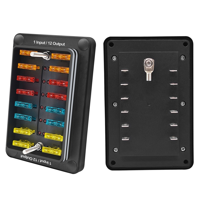 Giá Đỡ Cầu Chì 12 Chiều Có Đèn LED Và Ốc Vít Cho Xe Hơi