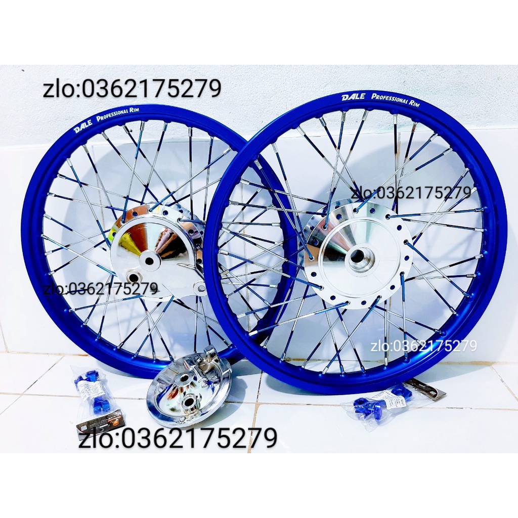 CẶP BÁNH CĂM XE WAVE ,DREAM TRƯỚC SAU ĐÙM NIỀN NHÔM DALE .BAN ZAI .SOLUTE .SH THÁI MÀU XANH KÈM  MÁ VỚI A