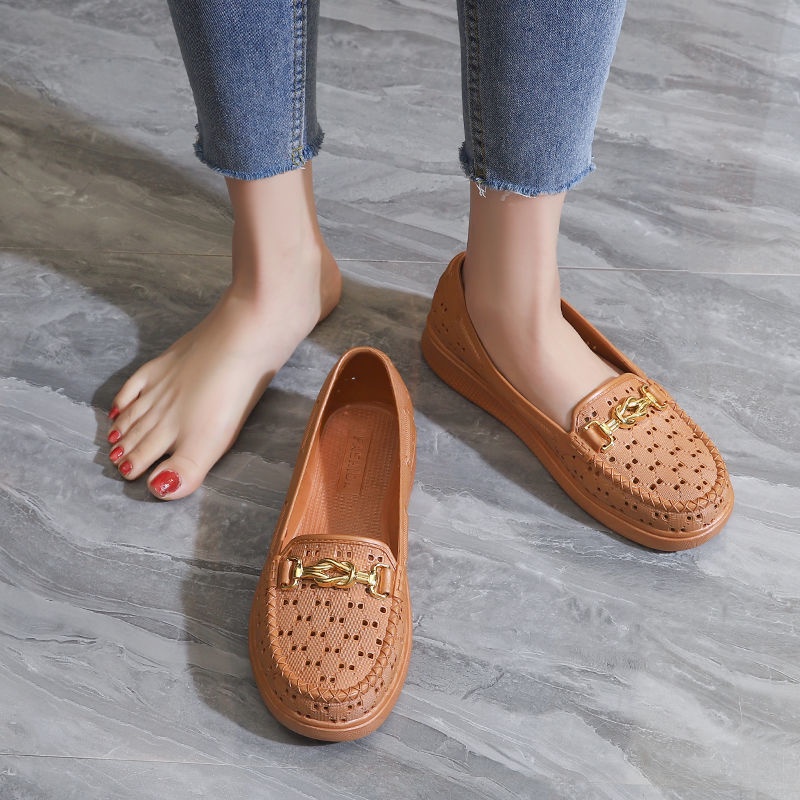 Giày Búp Bê Nhựa Chống Thấm Nước Thời Trang Cho Nữ