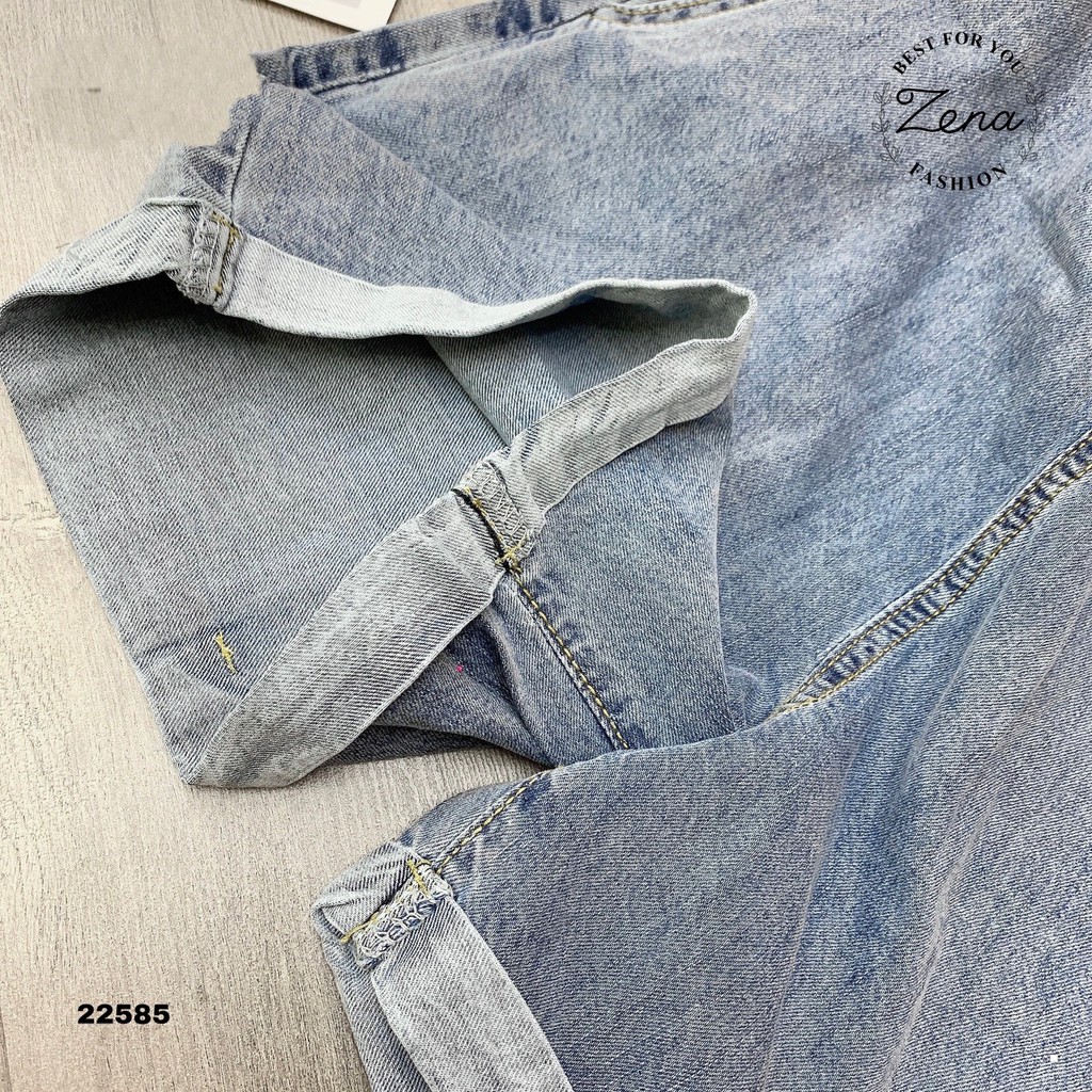 22585	V22585-Quần Yếm sooc bò túi ngực gập 2873 CV | BigBuy360 - bigbuy360.vn