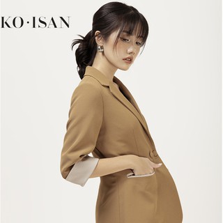 Set áo blazer và quần baggies công sở hiện đại KO-ISAN màu nâu cà phê
