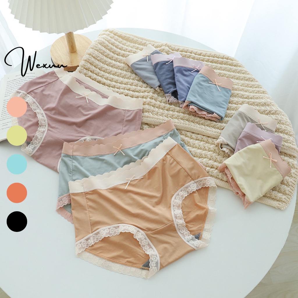 Quần lót nữ đúc su Wexuu Design, Quần lót su thun lạnh cao cấp viền ren hoa sexy điệu đà - QC45