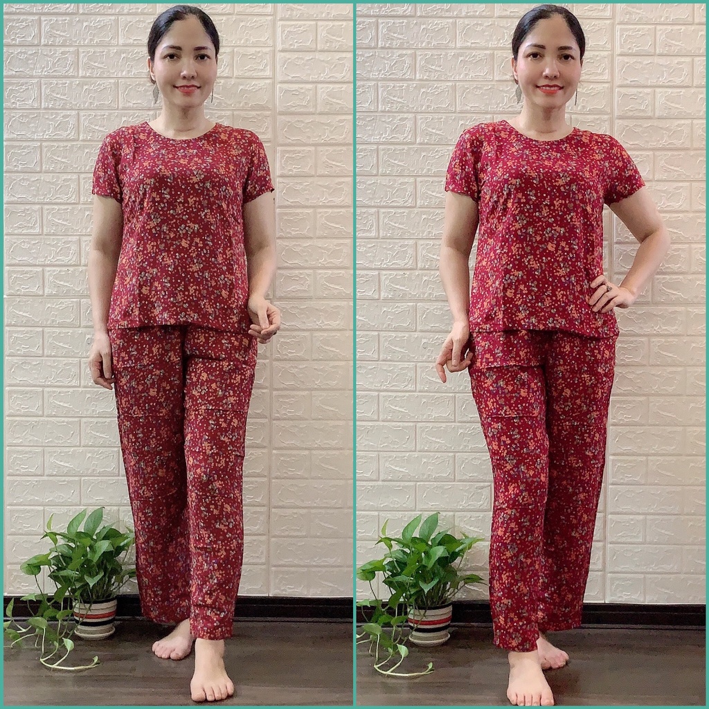 Bộ Lanh Gia Huy Trung Tuổi quần dài ống côn