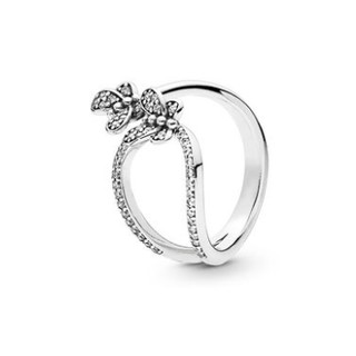 Silver Rose Gold Bead Open Ring