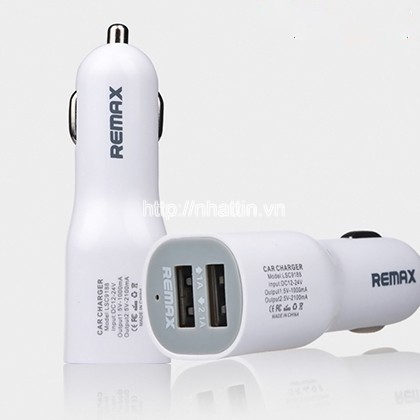 Đầu sạc điện thoại trên ô tô Remax Car Charger ( Trắng )