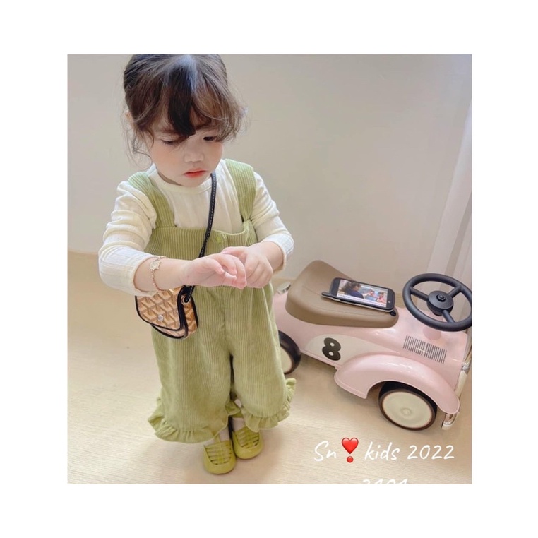 [SET BÉ GÁI] Bộ yếm cốm áo tay nhún xinh yêu cho bé gái (10-29kg)