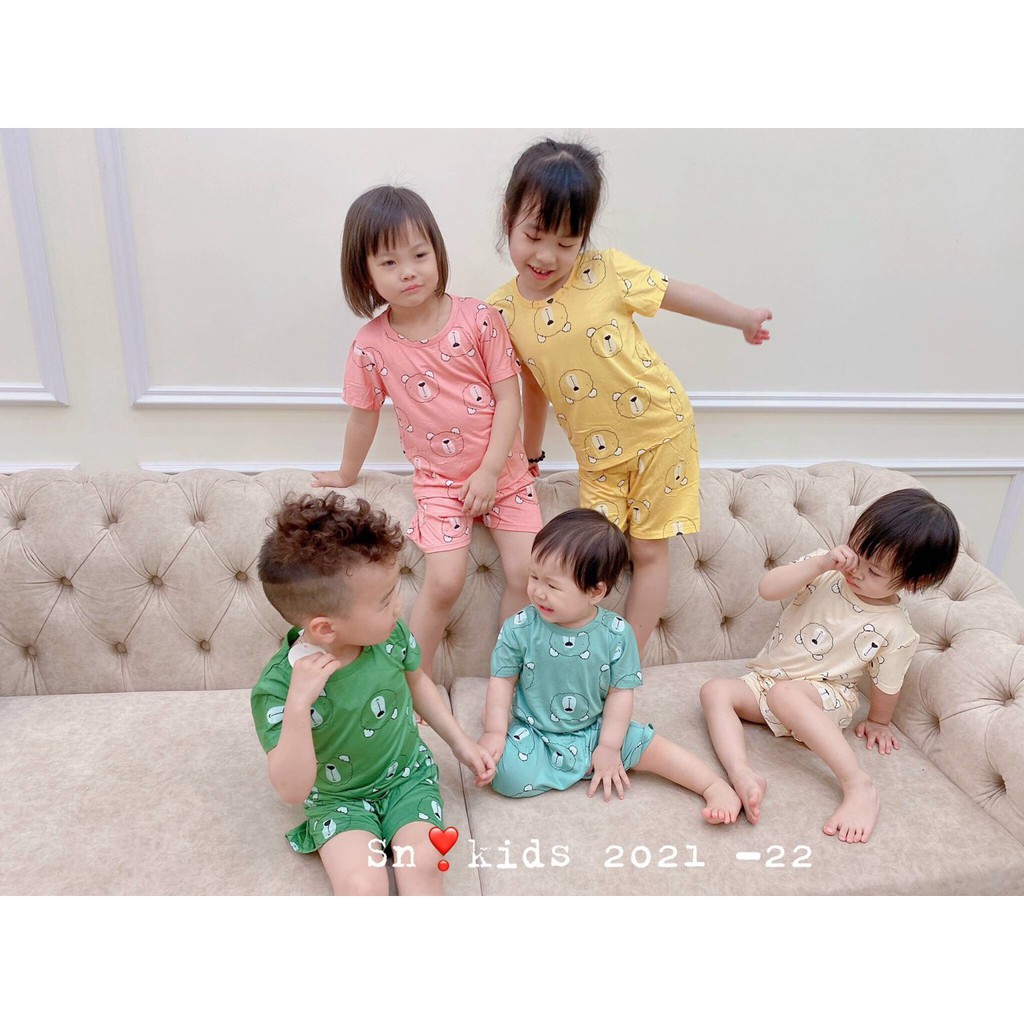 Bộ cộc tay bé trai bé gái thun lạnh, bộ cộc tay minky mom họa tiết hoa quả thời trang trẻ em