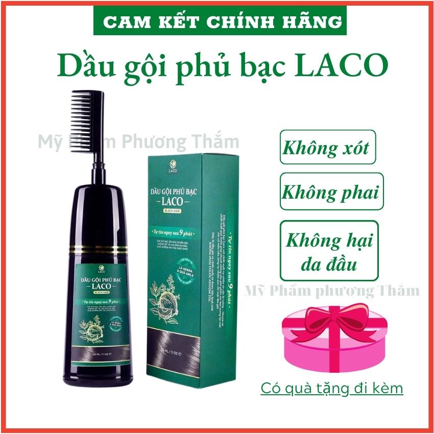 Dầu gội phủ bạc Laco, dầu gội phủ bạc thảo dược Laco Black Hair 200ml - Gội Là Đen Nhuộm Tóc Tự Tin Sau 9 Phút