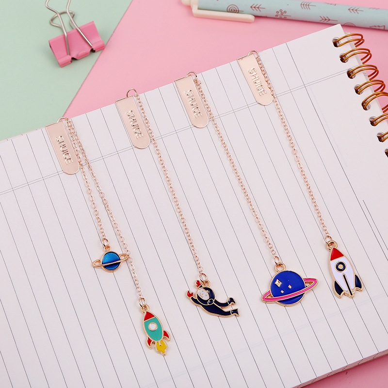 1 Thẻ Đánh Dấu Sách Bằng Hợp Kim Hình Hành Tinh Vũ Trụ Sáng Tạo Hỗ Trợ Đọc Sách Dành Cho Học Sinh