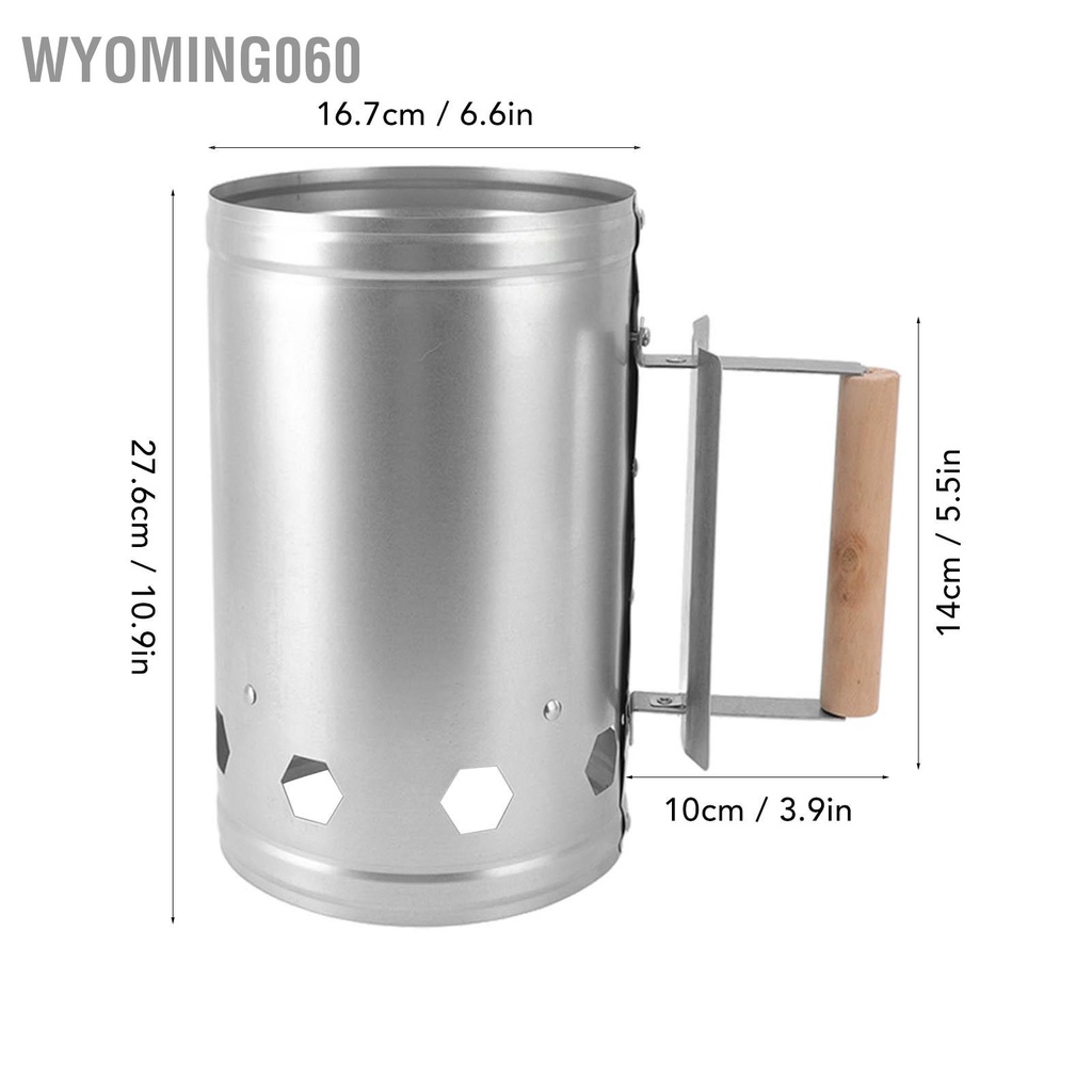 [Hàng Sẵn] Nướng ống khói Starter Di động than tròn có thể bật lửa với bộ kích hoạt nhả nhanh cho tiệc nướng cắm trại ngoài trời【Wyoming060】