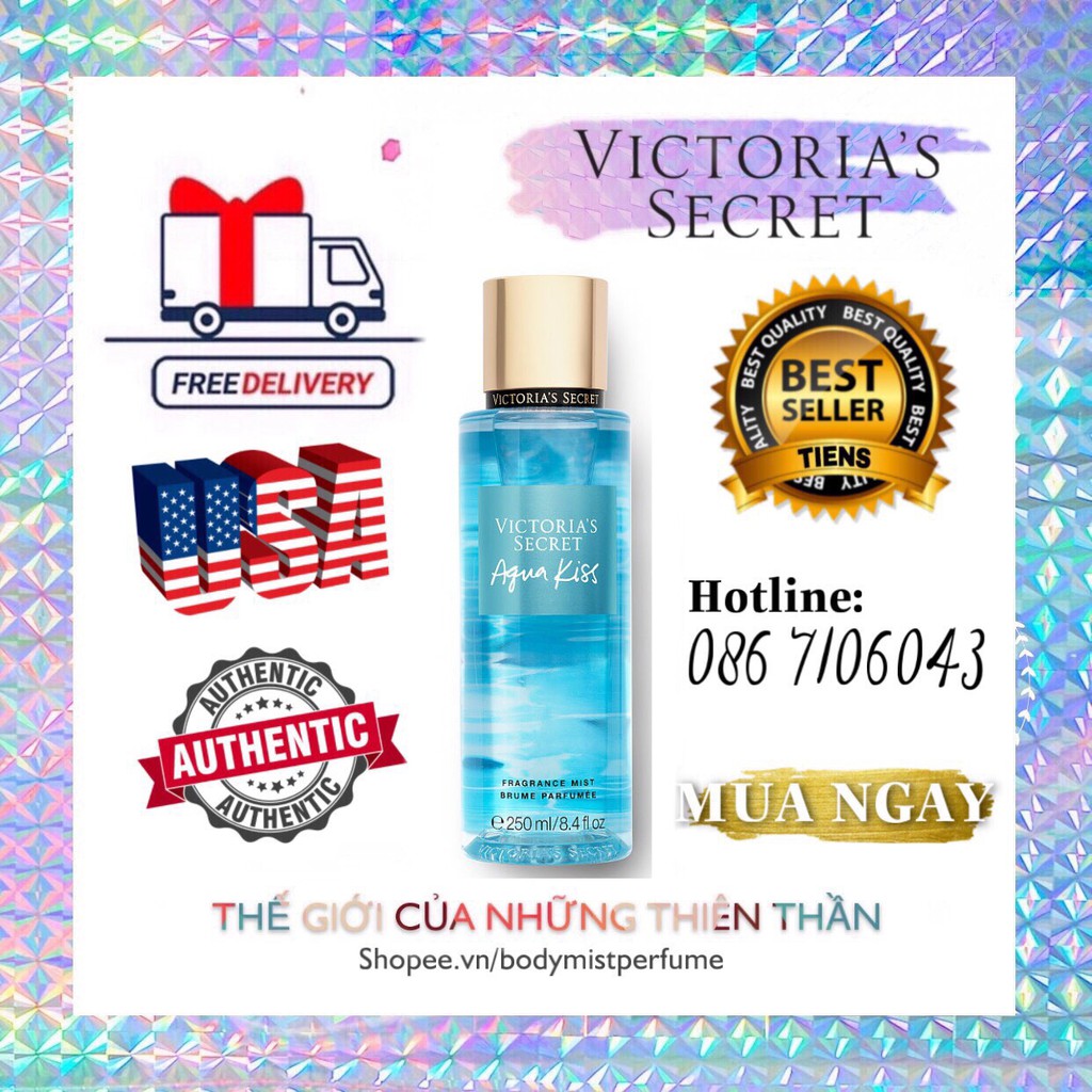 𝗕𝗢𝗗𝗬𝗠𝗜𝗦𝗧𝗣𝗘𝗥𝗙𝗨𝗠𝗘⚜️Xịt Thơm Body Victoria’s Secret Aqua Kiss 250ml