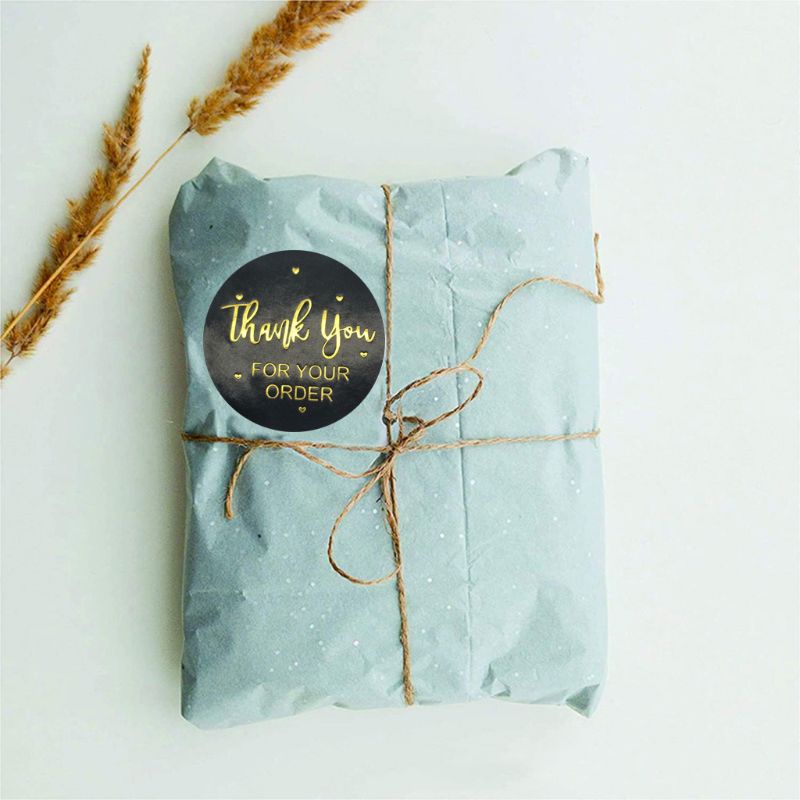 Set 500 miếng dán chữ Thank You for Your Order dùng để trang trí túi bánh