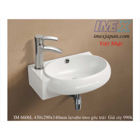 Lavabo treo tường góc trái - Lavabo rửa mặt IM 6606L