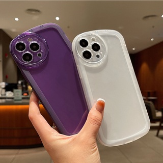Ốp Điện Thoại silicone Mềm Trong Suốt Chống Sốc Màu Trơn Cho iPhone 14 13 Pro Max Plus mini