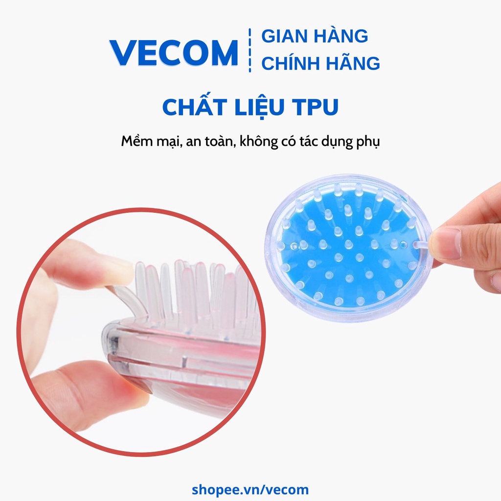 Lược Gội Đầu Silicon Nhiều Màu Sang Trọng Massage Đầu Giảm Stress Rụng tóc Kích Thích Mọc Tóc VECOM