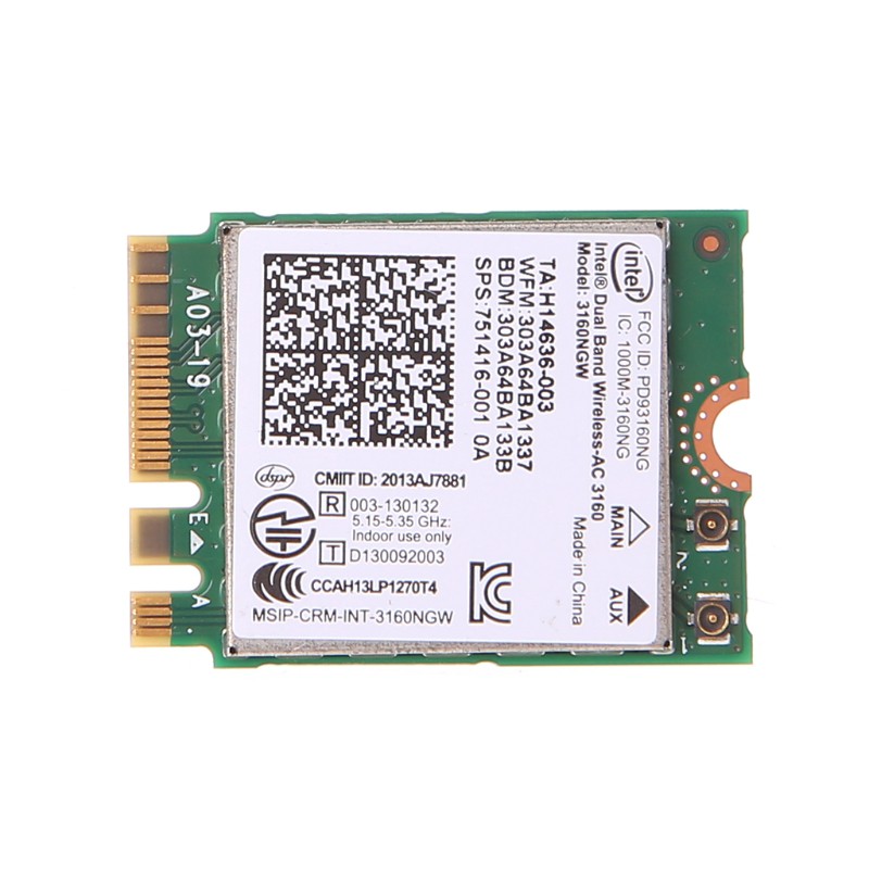 ★Đi♣Intel Dual Band Wireless 802.11 AC 3160 NGW NGFF Bluetooth 4.0 Wifi WLAN Card