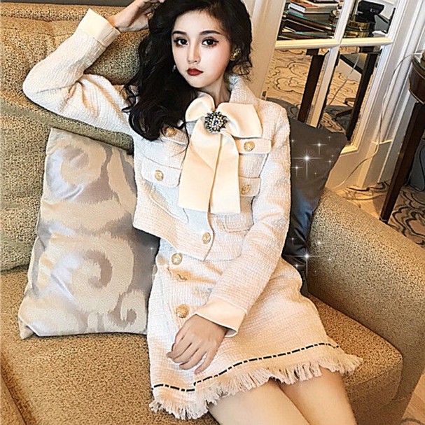 0ORDER♥️Set Áo+Váy Dạ Tweed(ảnh thật)Size S->XL