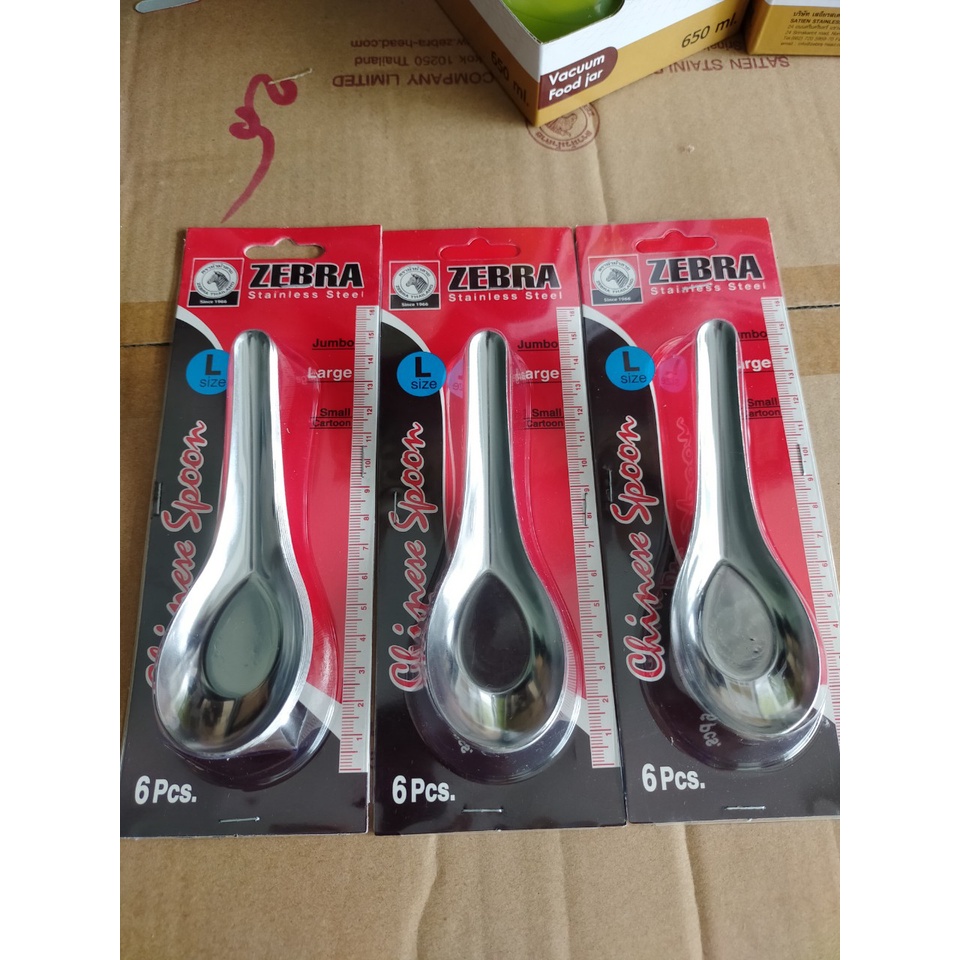 6 muỗng  canh inox Zebra cỡ đại 100001 size lớn nhập khẩu Thái Lan