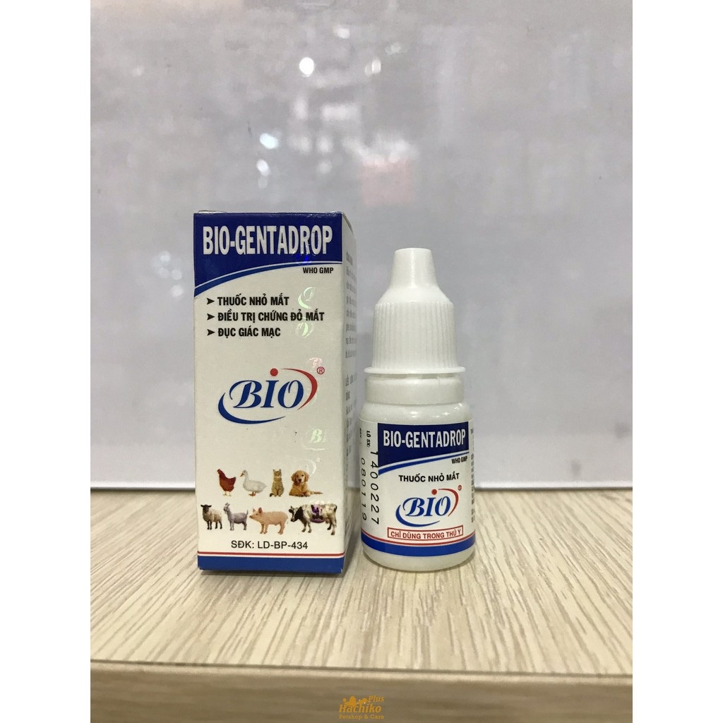Nhỏ mắt Bio-Gentadrop chó mèo mắt đỏ, viêm, ghèn, có mủ chai 10ml - Bivido