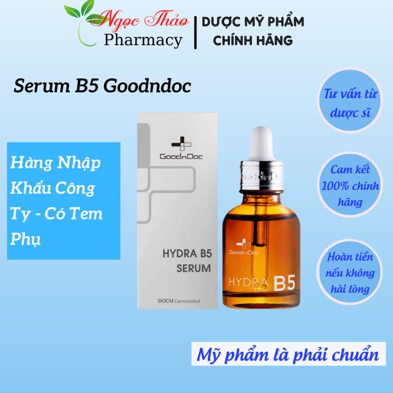 Serum B5 Goodndoc, Serum Goodndoc Hydra B5 Dưỡng Ẩm Phục Hồi Trắng Sáng Da