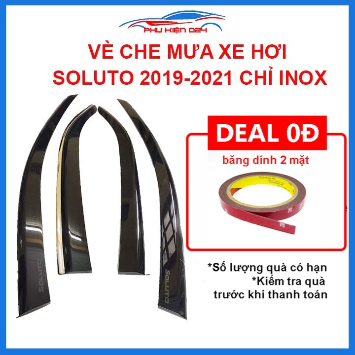 Vè mưa Soluto 2019-2021 chỉ inox cao cấp bảo vệ xe