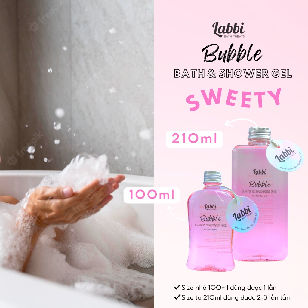 SWEETY [Labbi] Tạo bọt bồn tắm / Gel tắm tạo bọt / Bubble Gels