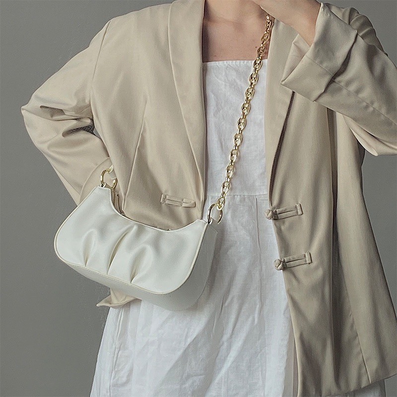 Túi Đeo Chéo Nữ Da Mềm Đám Mây Phối Dây Xích Đeo Nhiều Kiểu | BigBuy360 - bigbuy360.vn