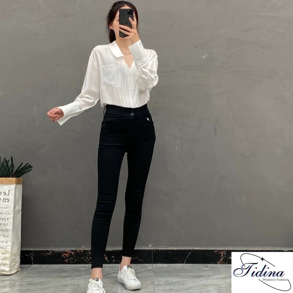 Quần Legging Cạp Cao TIDINA Quần Legging Nữ dáng dài cạp cao 2 khuy năng động trẻ trung phù hợp mọi phong cách