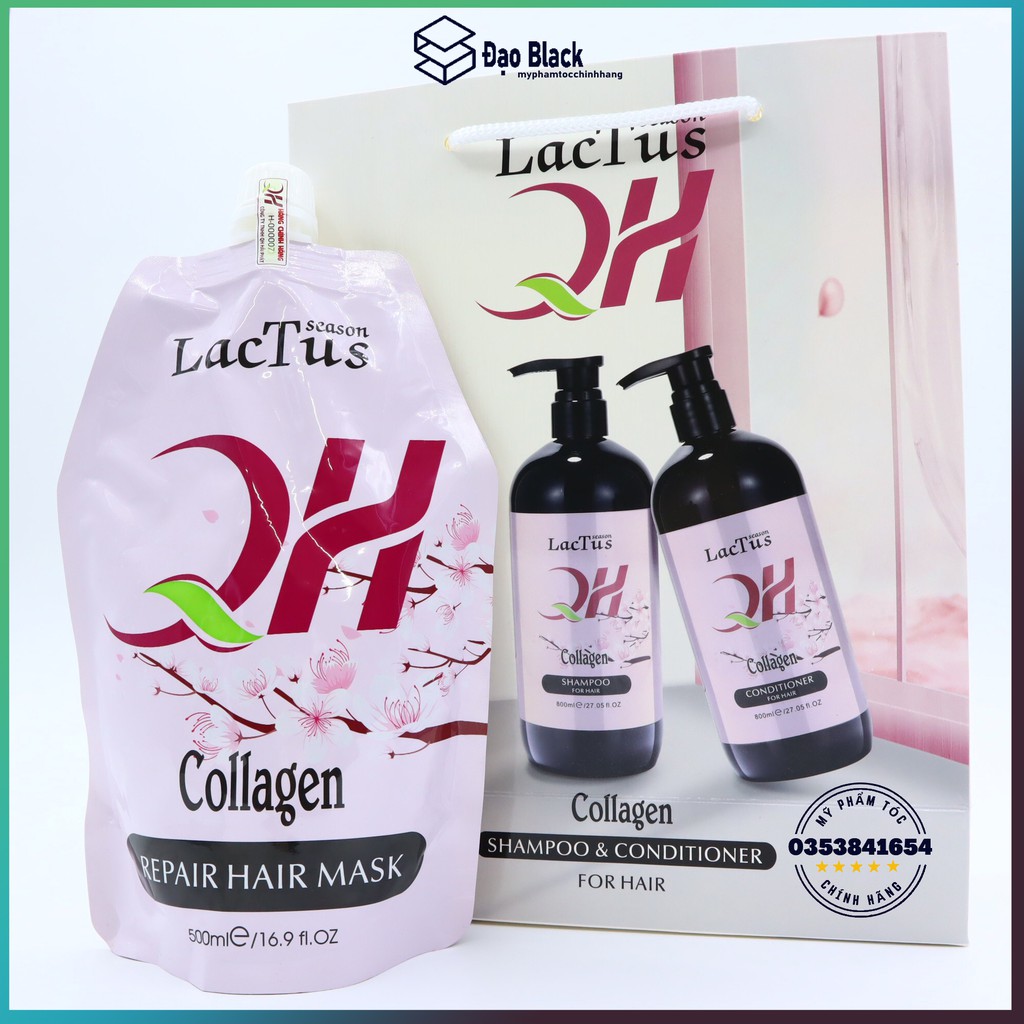 Kem ủ tóc collagen Lactus season dầu hấp tóc phục hồi hư tổn QH lactusseason, mỹ phẩm tóc chính hãng DT10