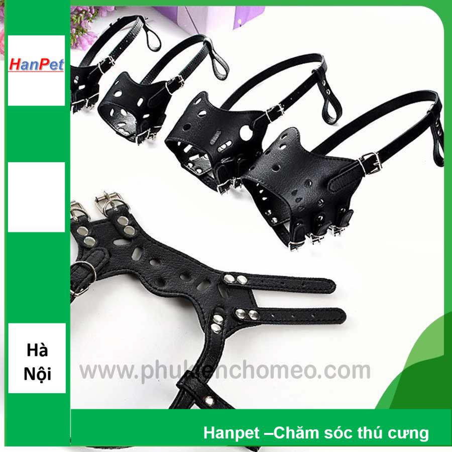 Rọ mõm cho chó loại Rọ mõm da chống sủa (5 size) phù hợp chu vi mõm từ 15-43cm