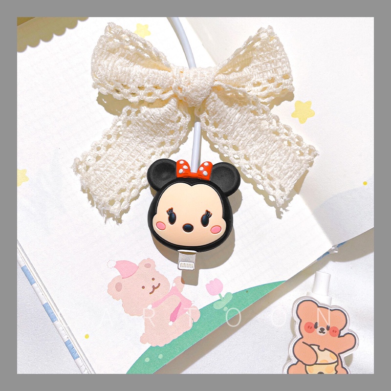 Phụ kiện bảo vệ dây cáp sạc cổng USB kiểu hoạt hình đáng yêu tiện dụng