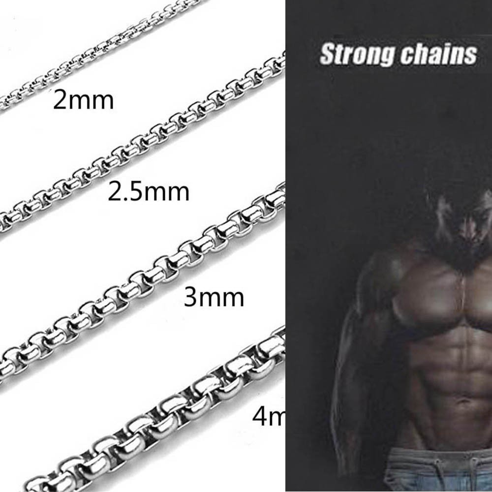 vòng cổ Thép Không Gỉ Màu Bạc 2mm / 2.5mm / 3mm / 3.5mm / 4mm Phong Cách Hip Hop Thời Trang Cho Nam Và Nữ