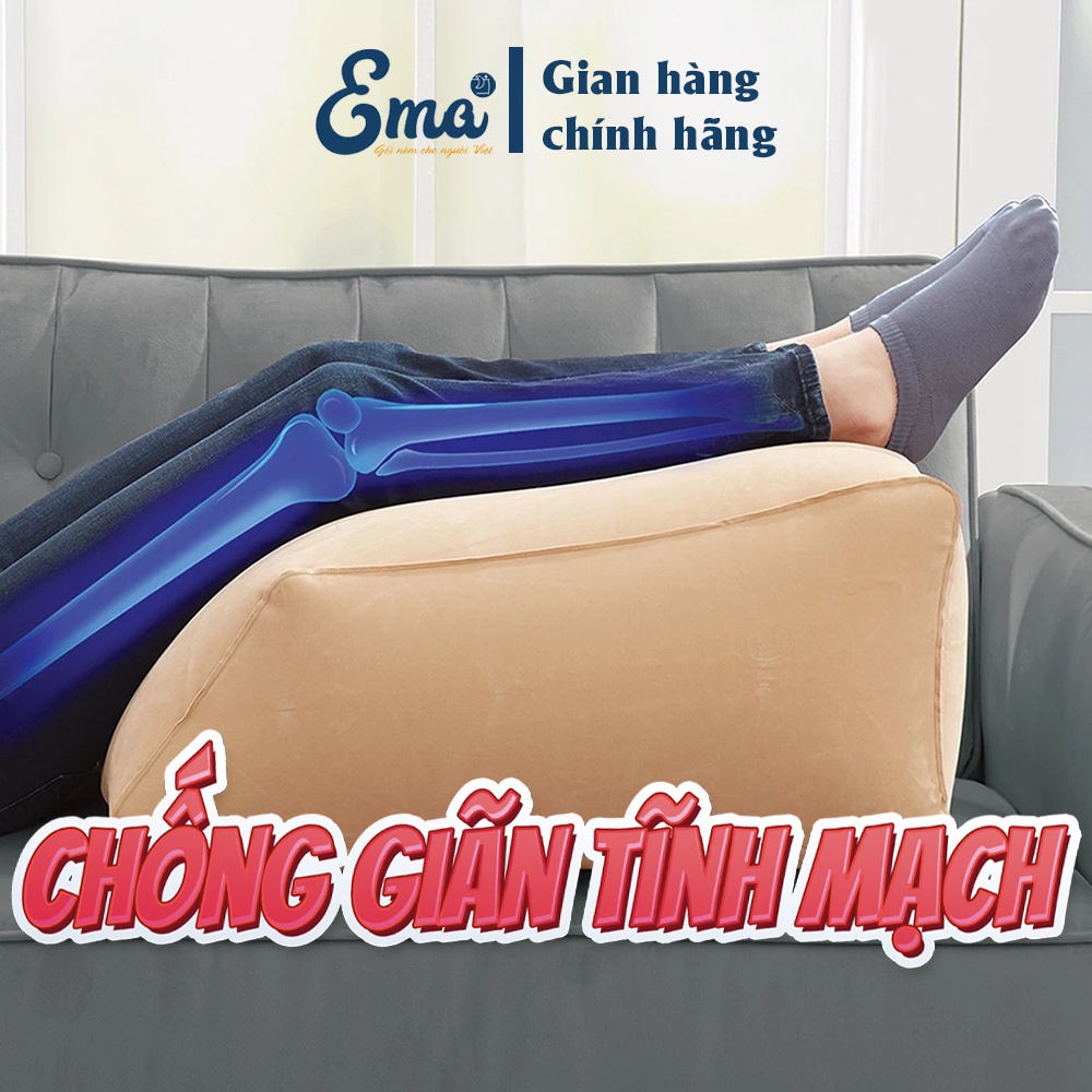 Gối kê chân chống giãn tĩnh mạch bơm hơi Leg Ramp 63x60x32cm - Hàng nhập khẩu - Gấp gọn tiện lợi mang theo