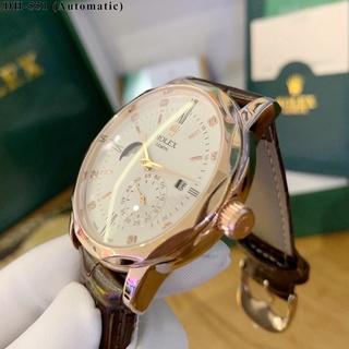 Đồng hồ Nam rolex, máy tự động, dây da mềm, full box, thẻ bảo hành 12 tháng - Đồng.hồ.tự.động.rolex