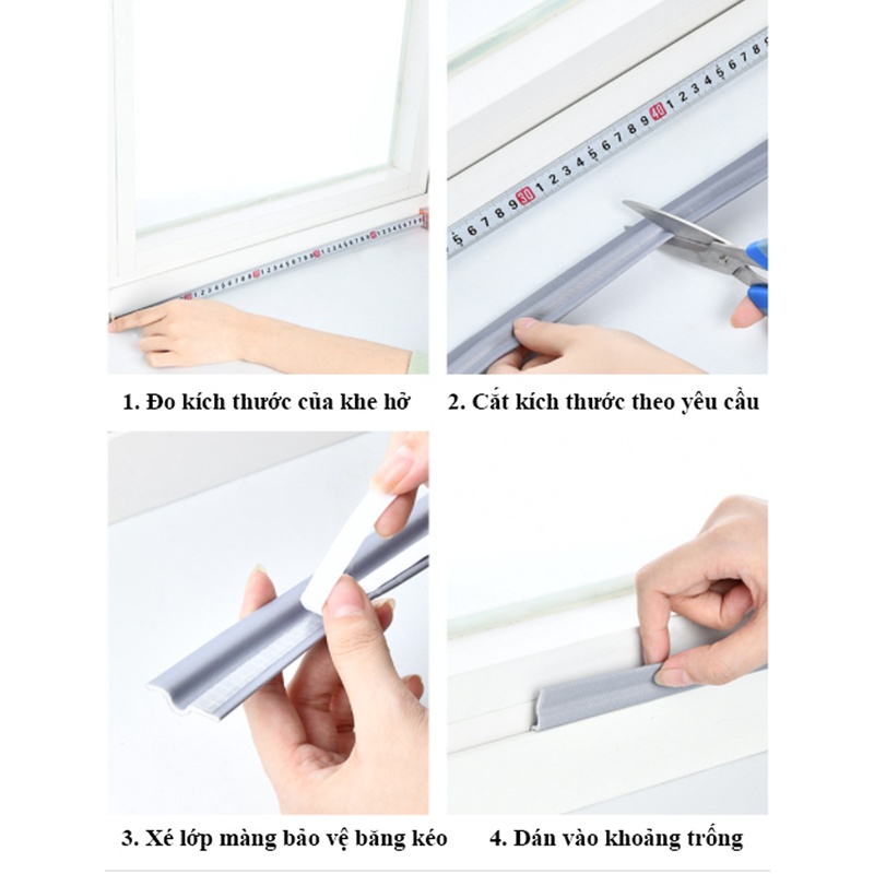 Ron dán che khe cửa ,chân cửa, khung cửa chống bụi, ngăn côn trùng, chống ồn, chống thoát nhiệt điều hòa, chống va đập c